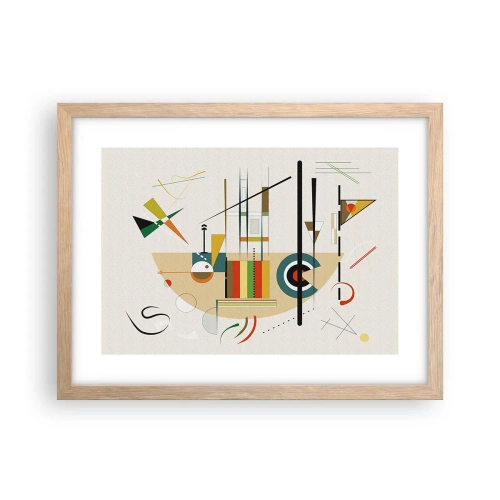 Pôster com moldura de carvalho claro - E o mundo ri - 40x30 cm