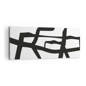 Quadro em tela - Projeto preto e branco - 120x50 cm