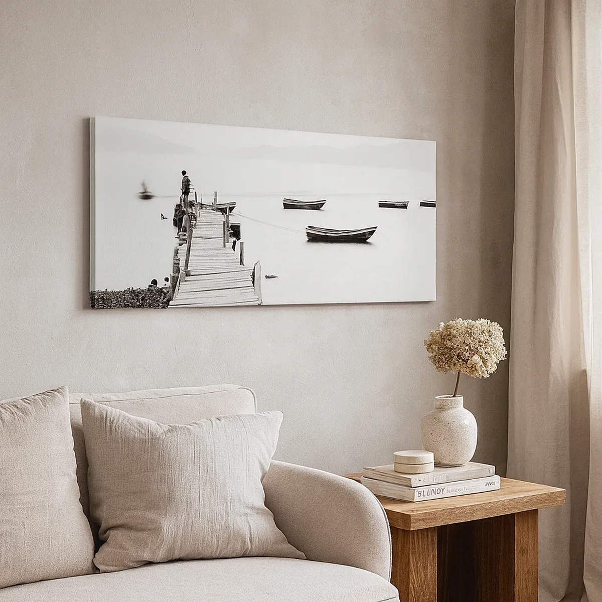 Quadro em tela - Sobre água calma e límpida - 30x30 cm