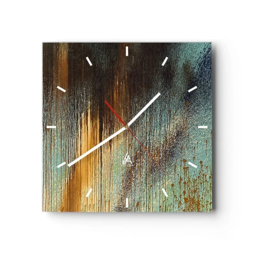 Relógio de parede - Relógio em vidro - Uma composição colorida não acidental - 30x30 cm