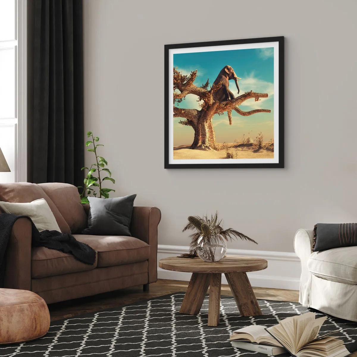 Pôster com moldura preta - Um novo ponto de vista - 40x40 cm