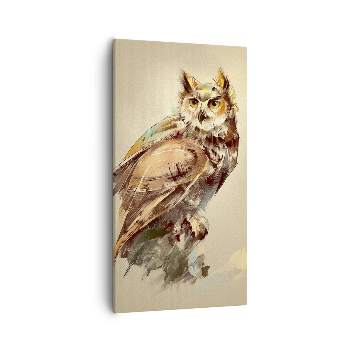 Quadro em tela - A coruja mais inteligente - a floresta confirma - 55x100 cm