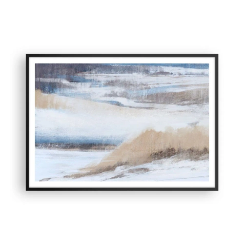Pôster com moldura preta - Composição de inverno - 100x70 cm