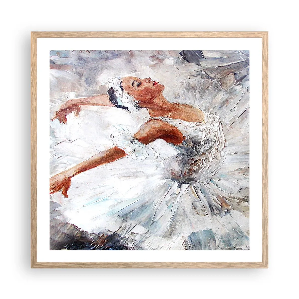 Pôster com moldura de carvalho claro - Delicado e leve como tule - 60x60 cm