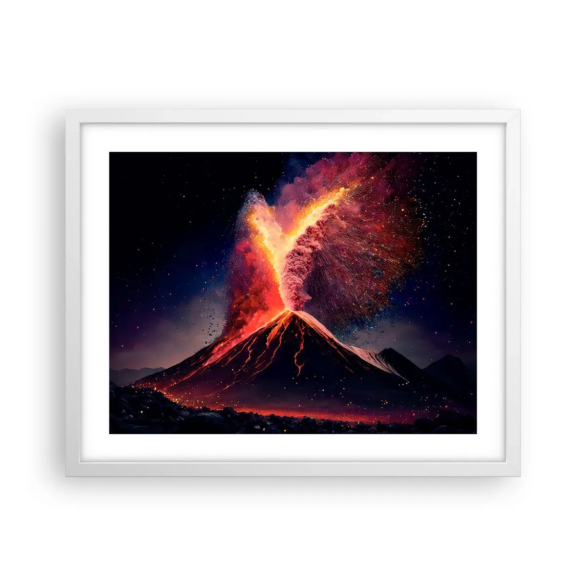 Pôster em moldura branca - Beleza e terror - 50x40 cm