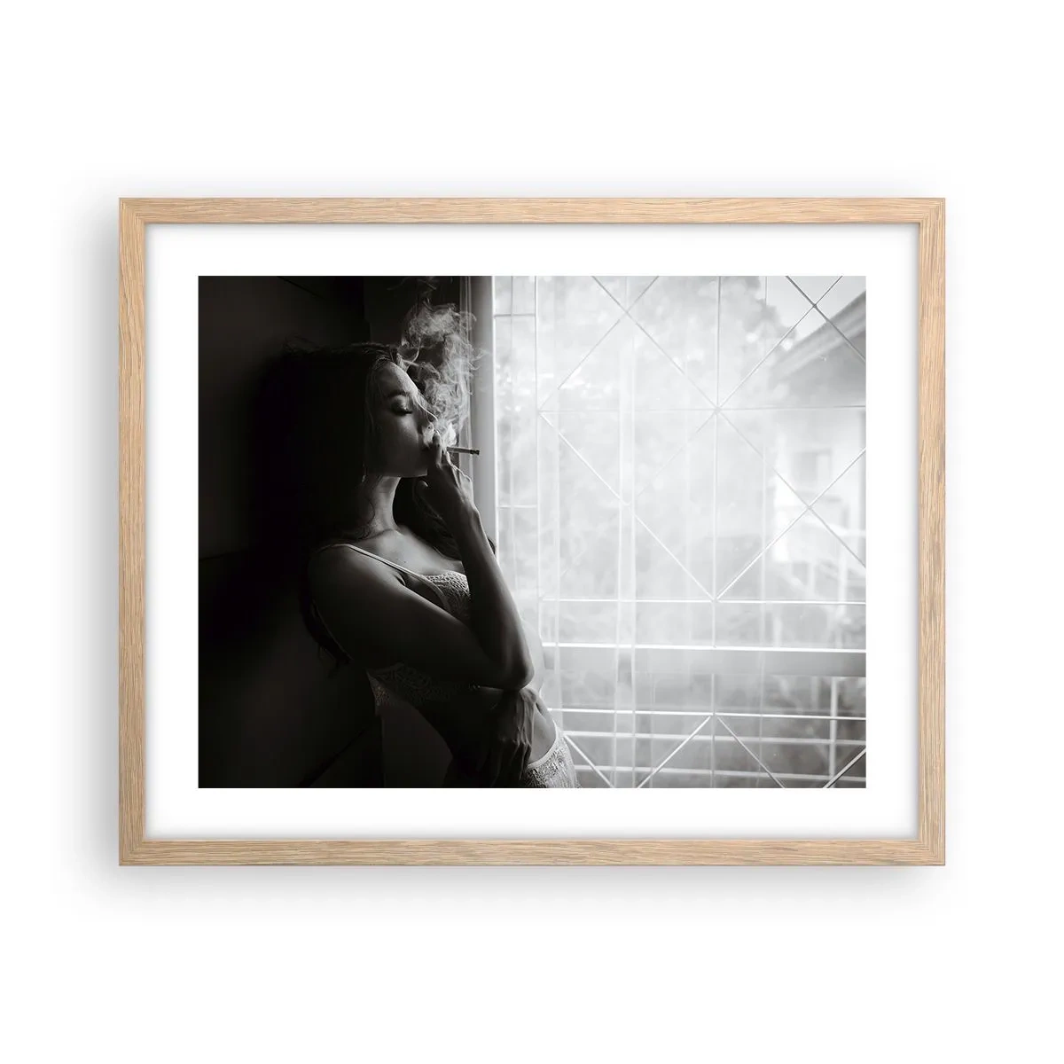 Pôster com moldura de carvalho claro - Um momento sensual - 50x40 cm