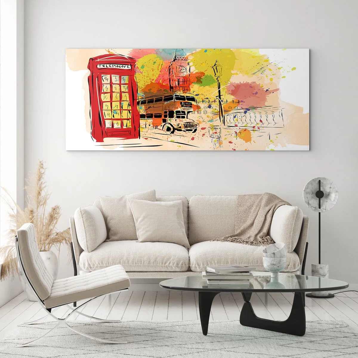 Quadro em vidro - A cidade da variedade - 120x50 cm