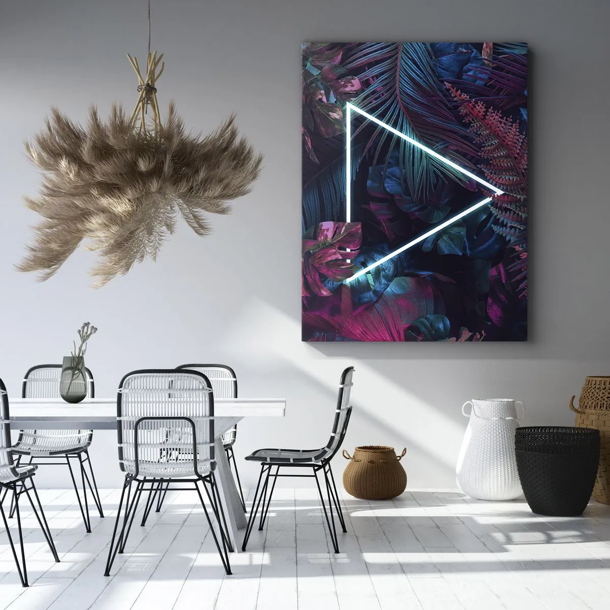 Quadro em tela - Jardim estilo discoteca - 70x100 cm