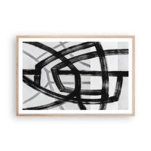 Pôster com moldura de carvalho claro - Profundidade de construção - 91x61 cm