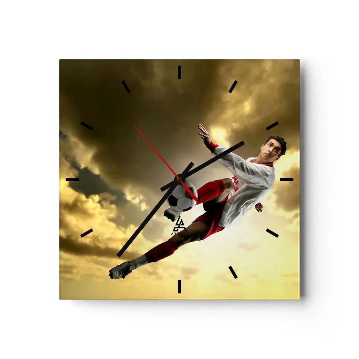 Relógio de parede - Relógio em vidro - O céu do futebol - 40x40 cm