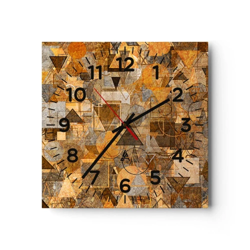 Relógio de parede - Relógio em vidro - O mundo em forma - 40x40 cm