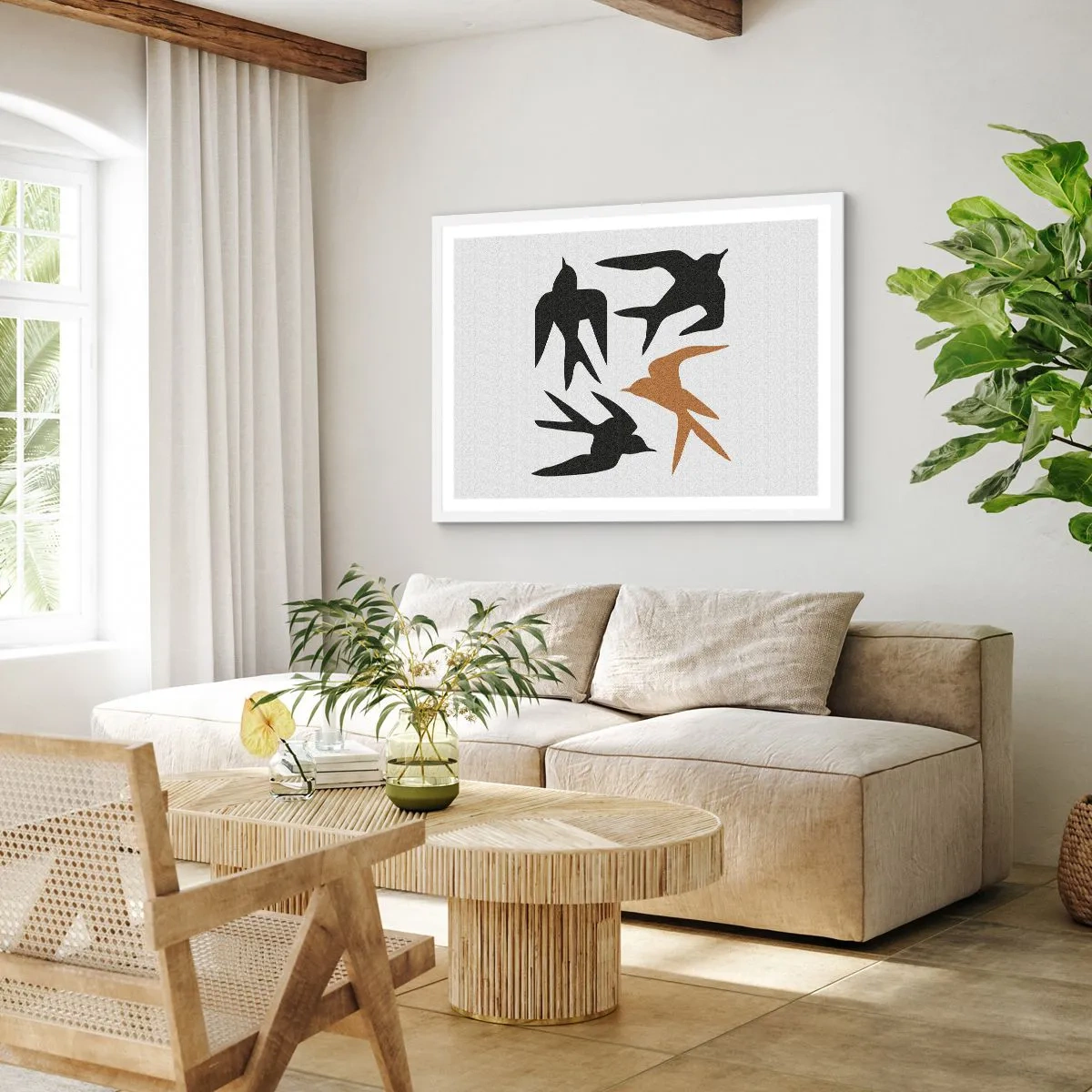 Pôster em moldura branca - Engula a diversão - 100x70 cm
