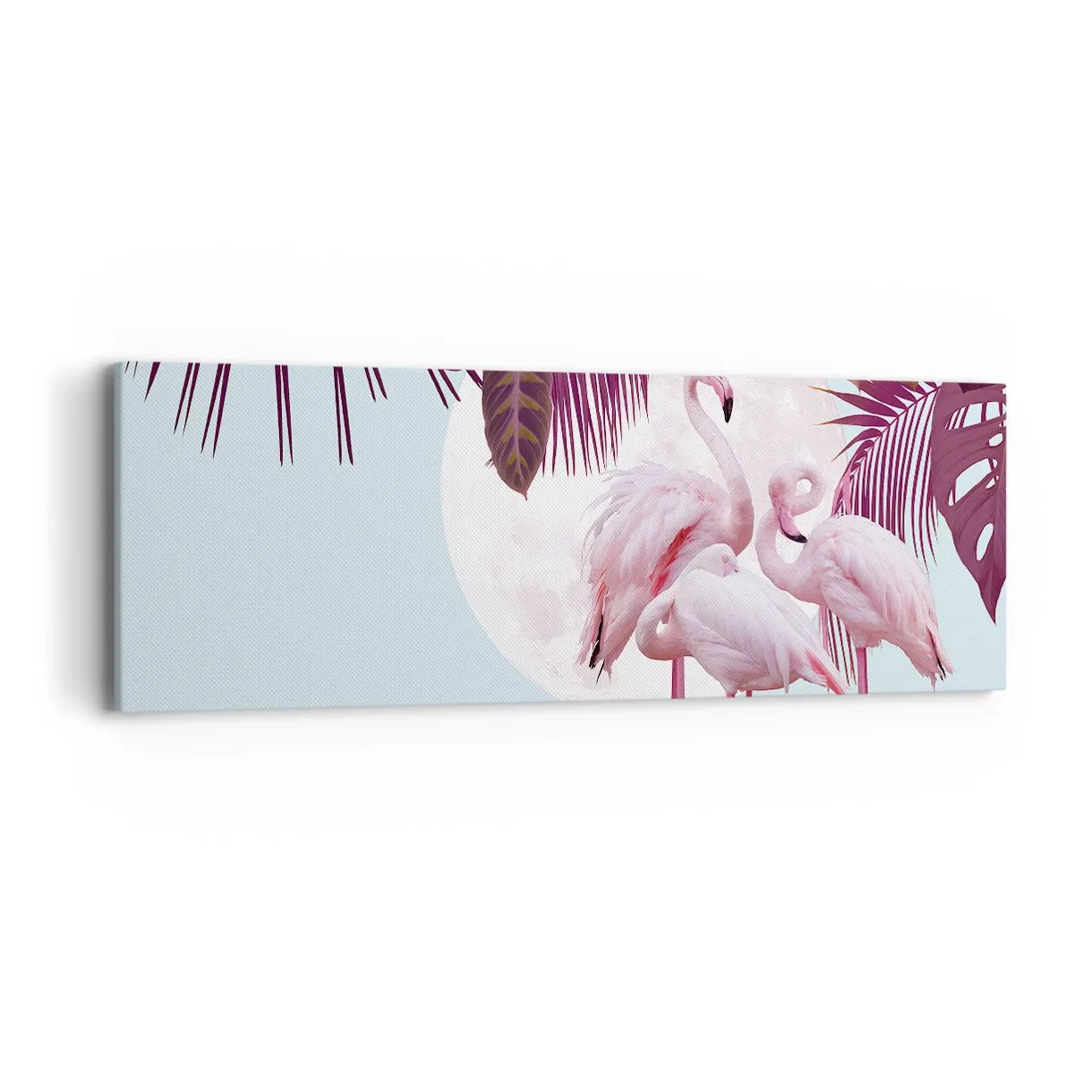 Quadro em tela - Três graças de pássaros - 90x30 cm