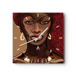 Relógio de parede - Relógio em vidro - Vénus de Ébano - 30x30 cm