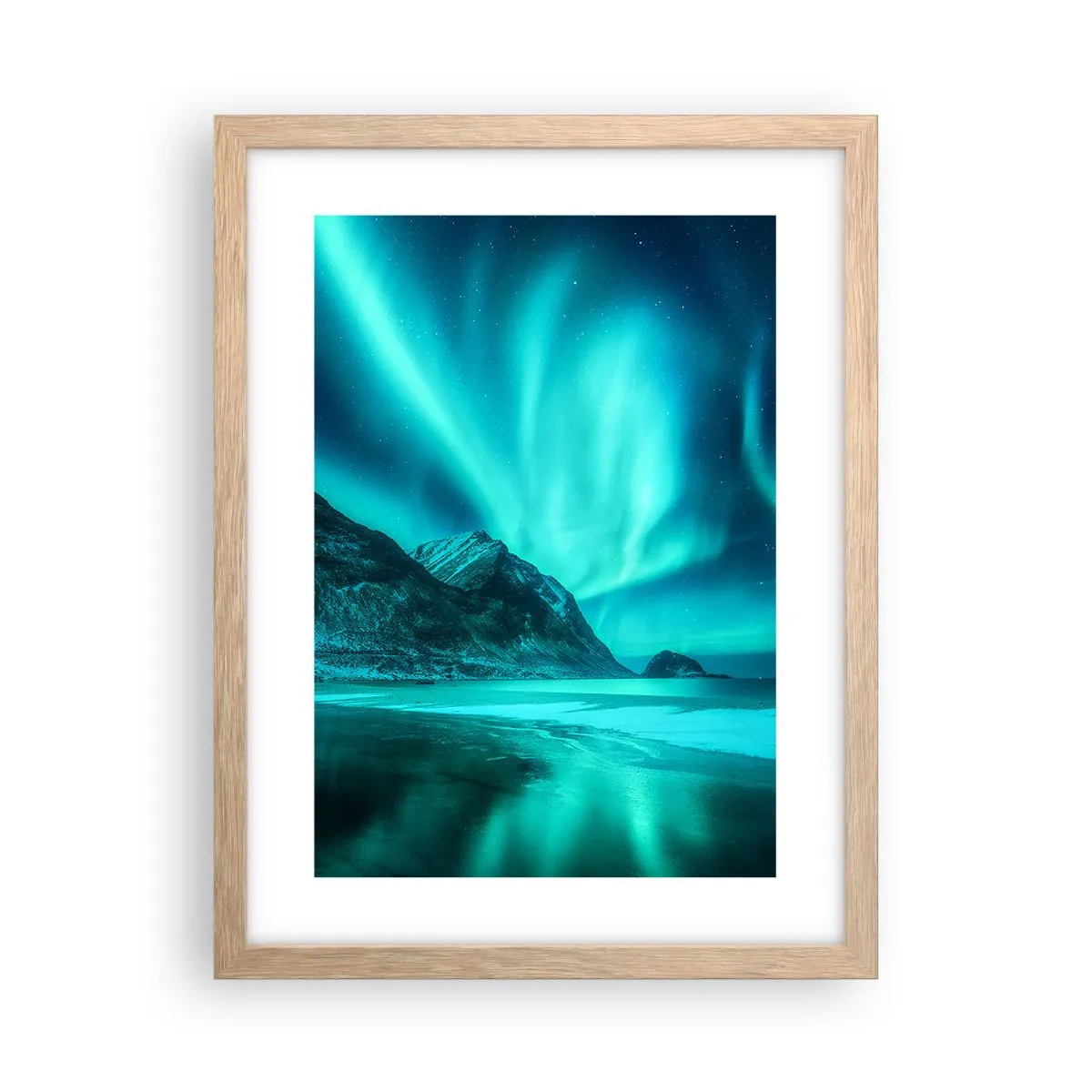 Pôster com moldura de carvalho claro - Maravilhas do Norte - 30x40 cm