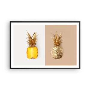 Pôster com moldura preta - Ananás para nós - 91x61 cm