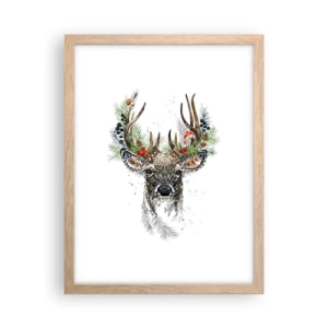 Pôster com moldura de carvalho claro - Num manto festivo - 30x40 cm