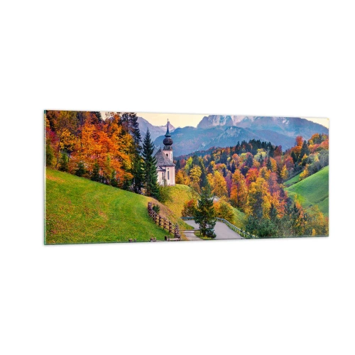 Quadro em vidro - Paisagem como uma pintura - 100x40 cm