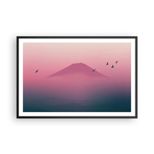 Pôster com moldura preta - Andarilhos sob as nuvens - 91x61 cm