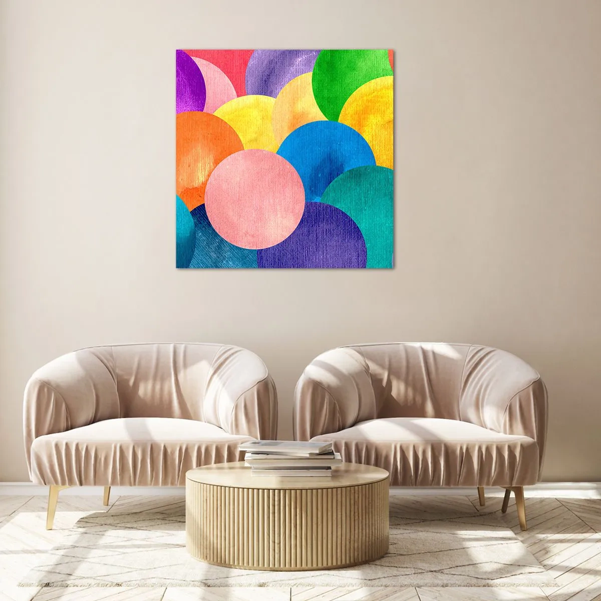 Quadro em vidro - A plenitude original da vida - 50x50 cm