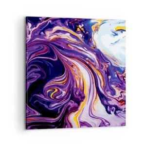 Quadro em tela - Onde o espaço se dobra em roxo - 60x60 cm