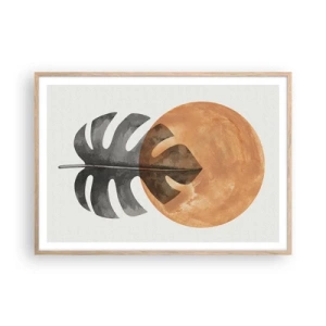 Pôster com moldura de carvalho claro - Sempre o sol - 100x70 cm