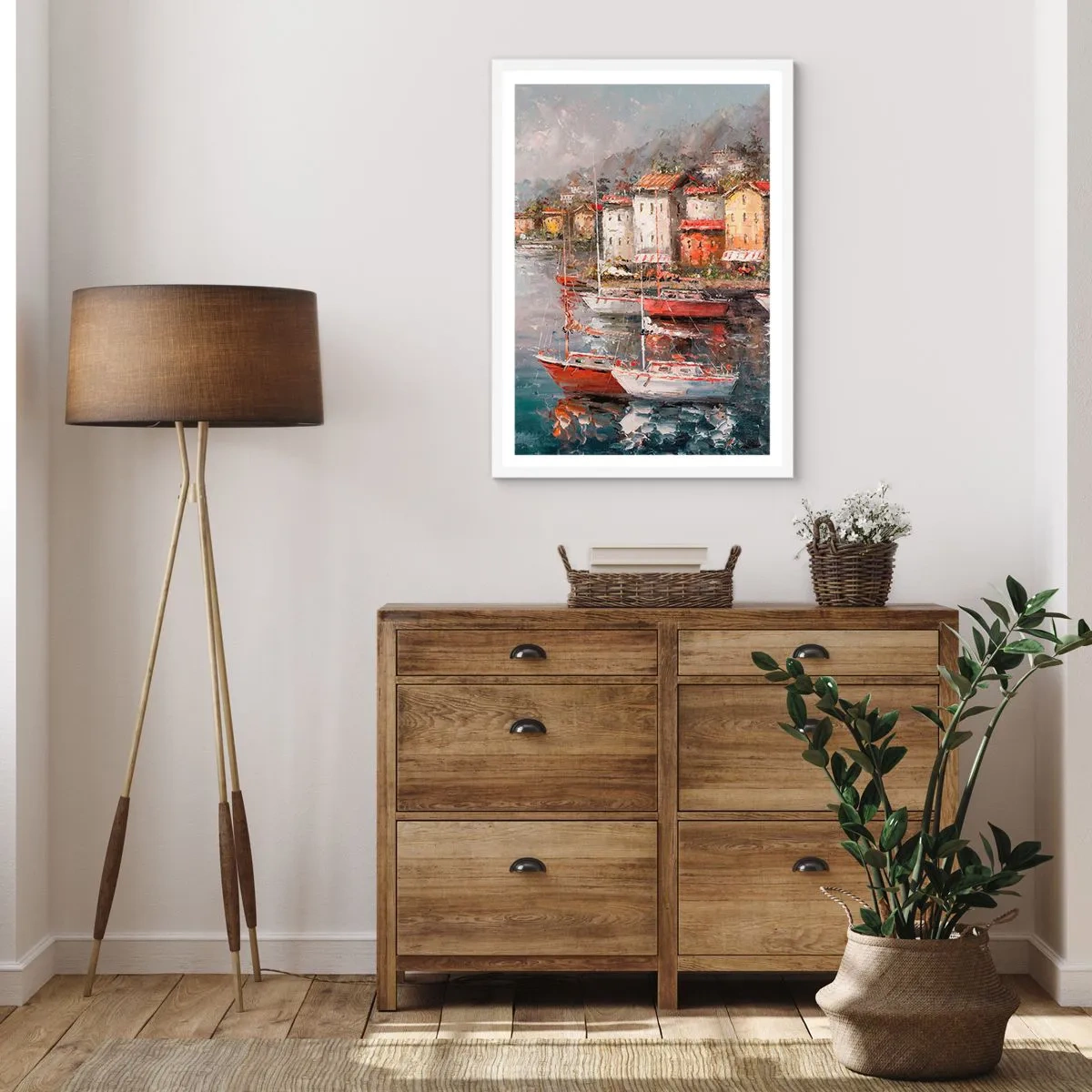 Pôster em moldura branca - Refúgio romântico - 70x100 cm