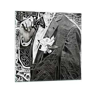 Quadro em vidro - Aparentemente apenas uma pessoa qualquer - 60x60 cm