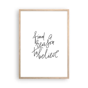 Pôster com moldura de carvalho claro - É possível - 50x70 cm