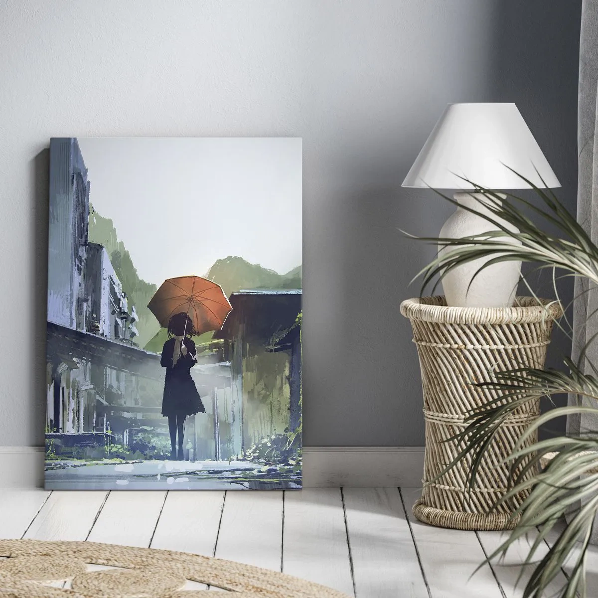 Quadro em tela - Chuva revigorante - 45x80 cm