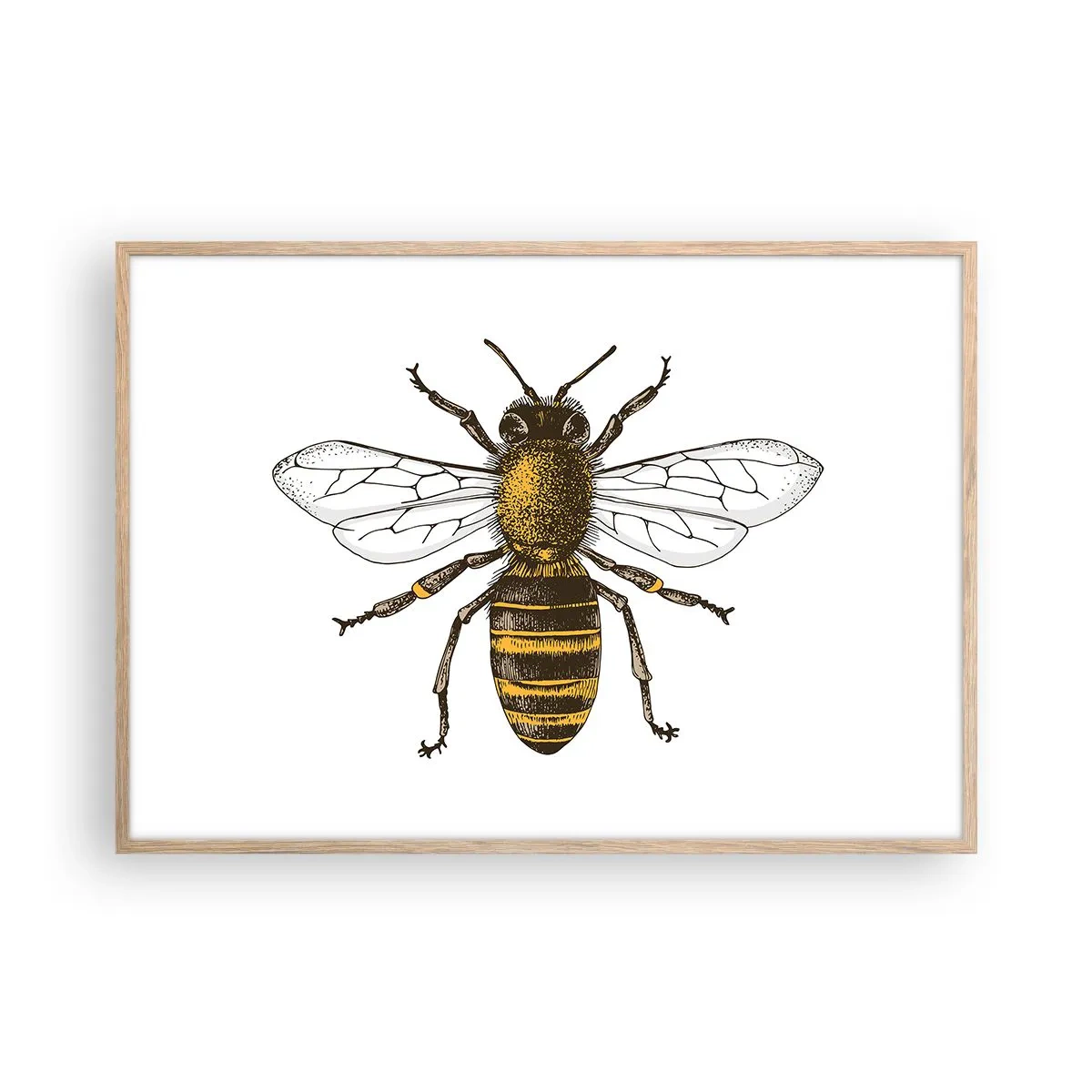 Pôster com moldura de carvalho claro - Linda e boa - 100x70 cm