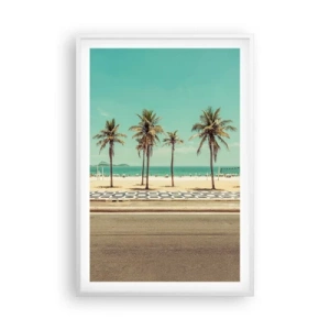 Pôster em moldura branca - Em guarda da praia - 61x91 cm