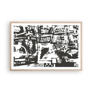 Pôster com moldura de carvalho claro - Ordem ou caos? - 91x61 cm