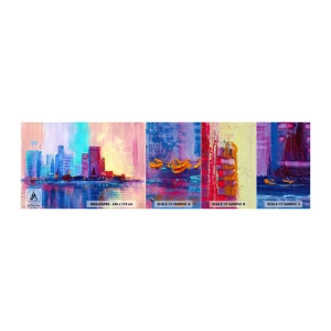 Amostra de papel de parede Premium Sand - Banhada em cores - Cidade, Arquitetura, Pedaço - 100x30 cm