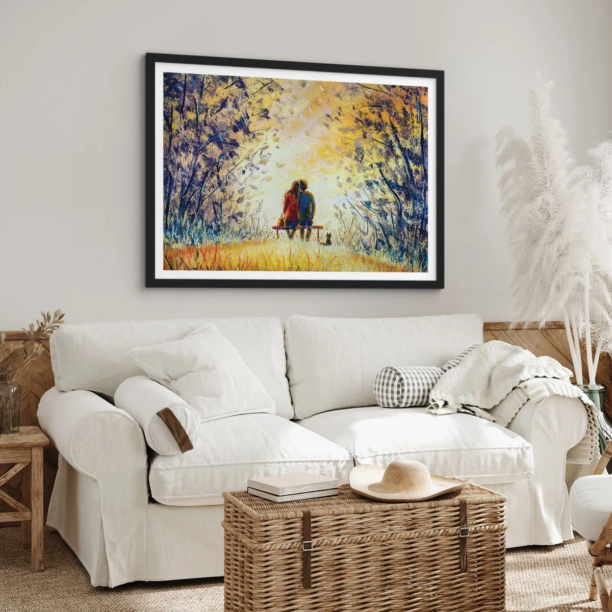 Pôster com moldura preta - Um momento mágico - 50x40 cm