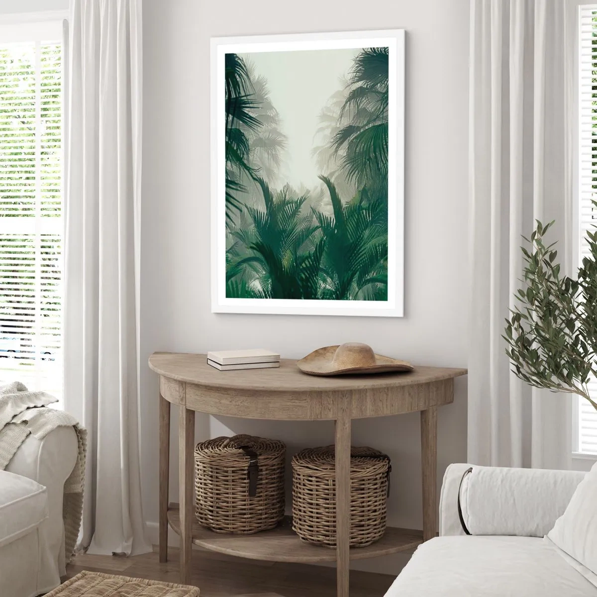 Pôster em moldura branca - Mistério tropical - 61x91 cm