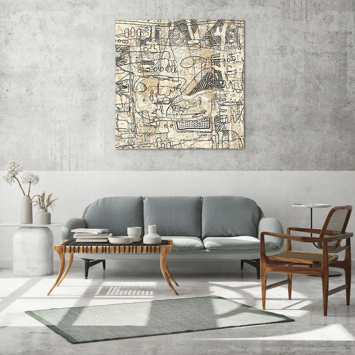 Quadro em vidro - À espera de ser decifrado - 70x70 cm