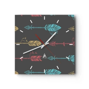 Relógio de parede - Relógio em vidro - Em ordem - 40x40 cm