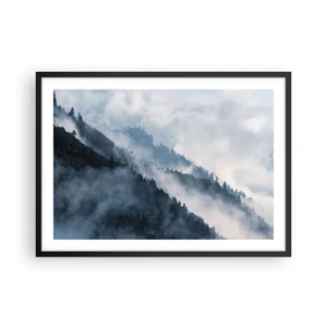 Pôster com moldura preta - Misticismo das montanhas - 70x50 cm