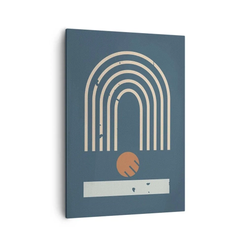 Quadro em tela - Geometria em azul marinho - 50x70 cm