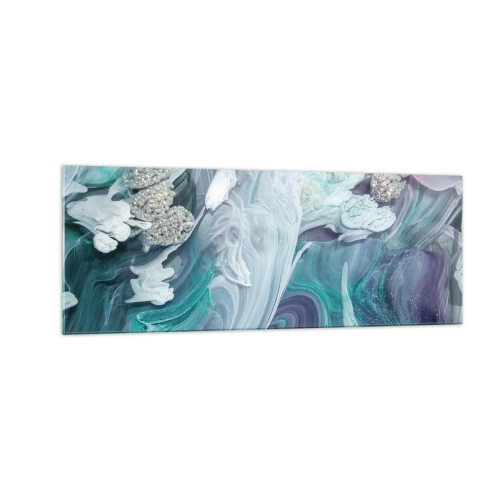 Quadro em vidro - Correntes de azul - 140x50 cm