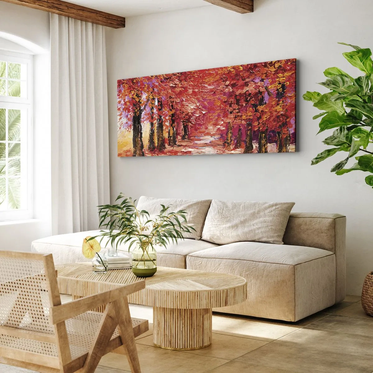 Quadro em tela - Impressão de outono - 140x50 cm