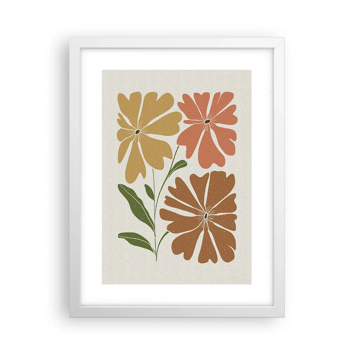 Pôster em moldura branca - Natureza e geometria - 30x40 cm