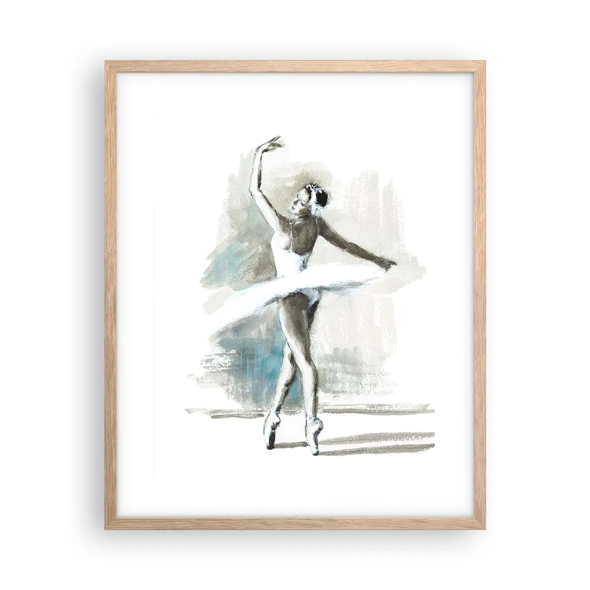 Pôster com moldura de carvalho claro - Encantada num cisne - 40x50 cm