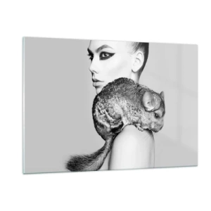 Quadro em vidro - A dama com a chinchila - 120x80 cm