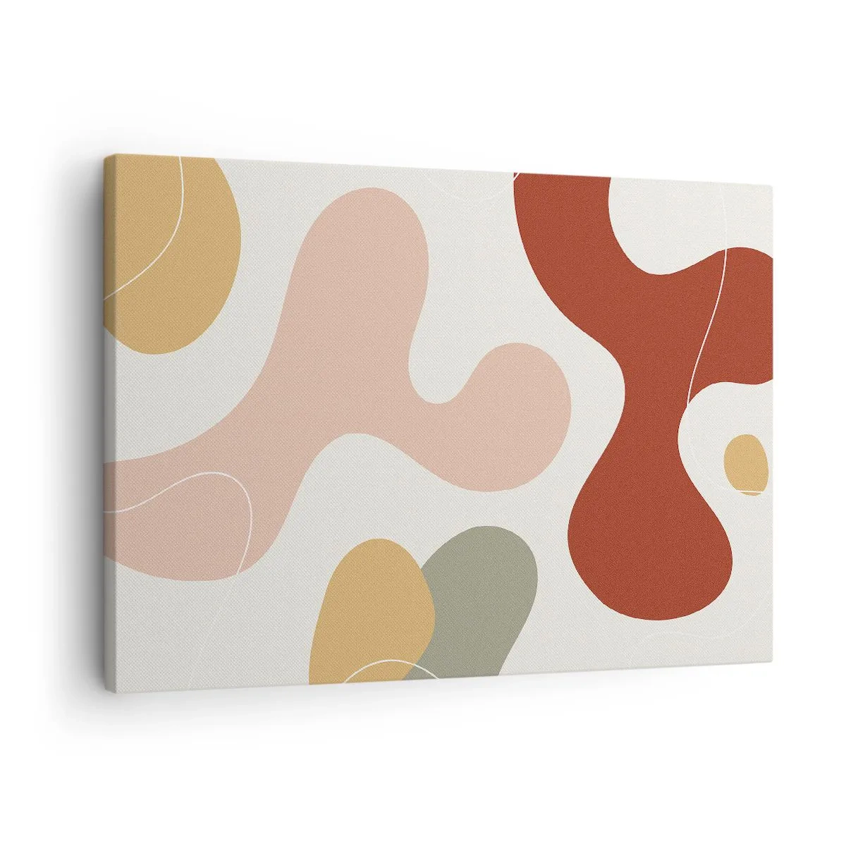 Quadro em tela - Uma composição abstrata em tons pastéis com formas dinâmicas. - 70x50cm - Ziguezagues ornamentais - Decoração de parede moderna para a sala de estar e quarto ARTTOR