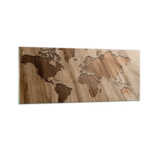Quadro em vidro - O mundo servido na mesa - 100x40 cm