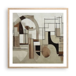 Pôster com moldura de carvalho claro - Paisagem urbana 2.0 - 60x60 cm