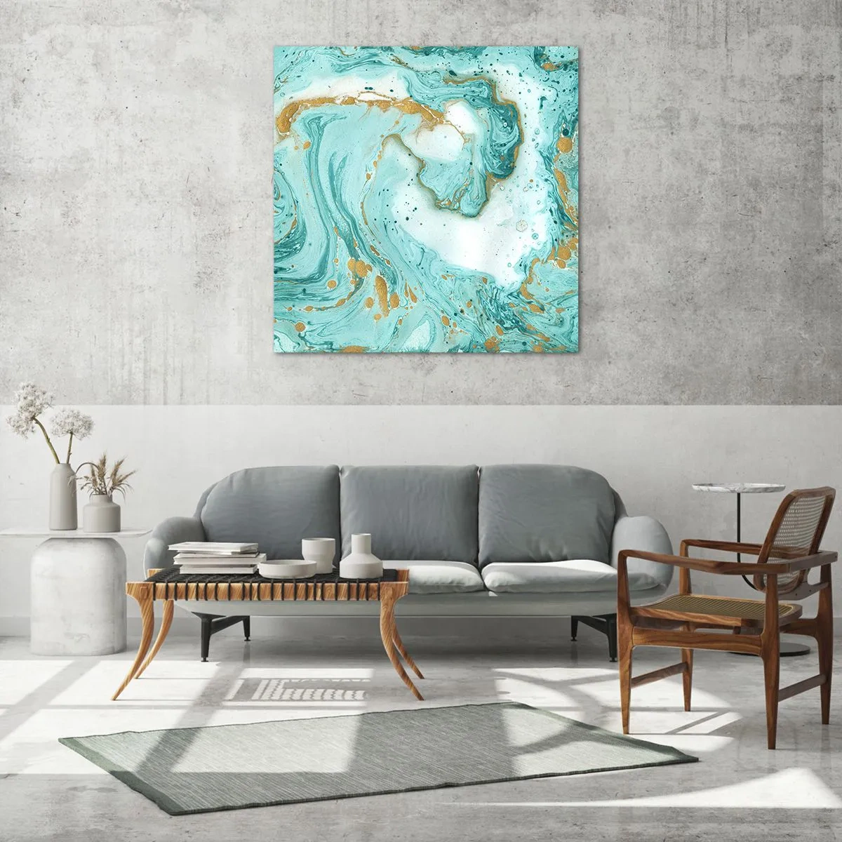 Quadro em vidro - Sob a grande onda do período Edo - 60x60 cm