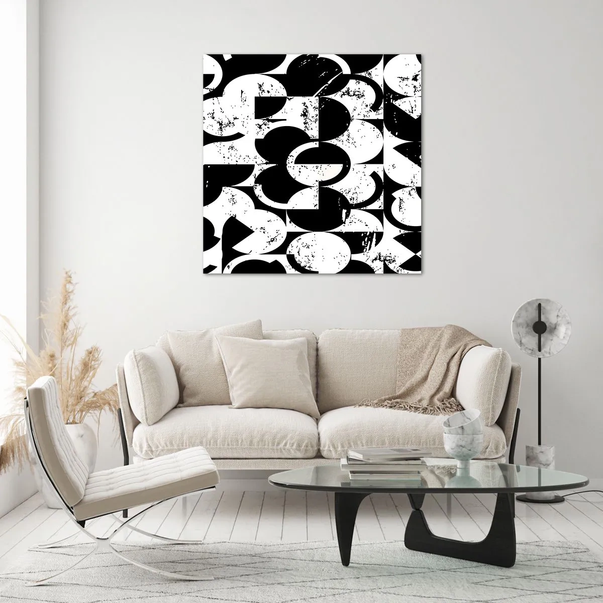 Quadro em vidro - O branco é branco e o preto é preto - 60x60 cm